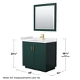 thumbnail image 6 of Wyndham Collection Miranda 36" Wood Single Bathroom Vanity in Green/Brushed Gold, 6 of 7