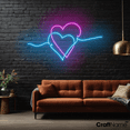 thumbnail image 3 of Craftnamesign Heart Line Art Neon Light Sign For Wedding Party Bedroom Wall Decor, 3 of 5