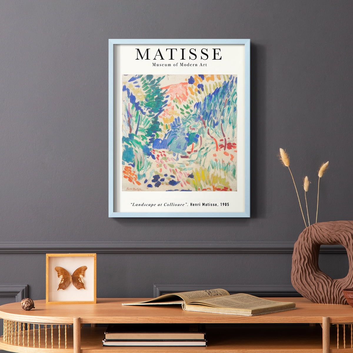 Matisse CLXXVI Framed Print in Blue Solid Wood 16 x 20 Framed Print