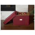 thumbnail image 6 of Ornament Storage Box, Red - Heavy Duty Holiday Decor Organizer with Dividers, 6 of 9