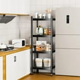 thumbnail image 2 of 4 Tier Metal Shelving Unit Space-Saving Shelves Rack Multi-Purpose Small Stand Shelf Space-Saving Rack Cart Space-Saving Rack On Wheel for Home Kitchen,Garage,Narrow, 2 of 7
