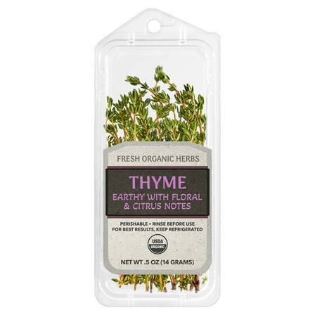 Fresh Cut Organic Thyme, 0.5 oz Clamshell