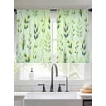 thumbnail image 3 of Green Leaves Sheer Curtains 54 Inches Length 2 Panels Set, Window Sheer Curtains for Living Room/Bedroom, Summer Botanical Farmhouse Leaf Light Filtering Rod Pocket Curtain 52''x54''x2, 3 of 8