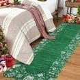 thumbnail image 2 of GlowSol 2'x6' Christmas Runner Rug Indoor Non-Slip Bedsides Runner Rug Soft Scalloped Edge Runner Rug for Hallway Kitchen Laundry Room, Green, 2 of 7