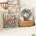 thumbnail image 2 of Home Sweet Home Eucalyptus Lamb Ear Pink Wreath Throw Pillow Covers, 18 x 18 Inch Bless Our Home Buffalo Plaid Cushion Case for Sofa Couch Set of 4, 2 of 6