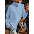 thumbnail image 2 of Suéter PRETTYGARDEN Mujer Cuello Alto Manga Larga Azul Celeste, 2 of 7