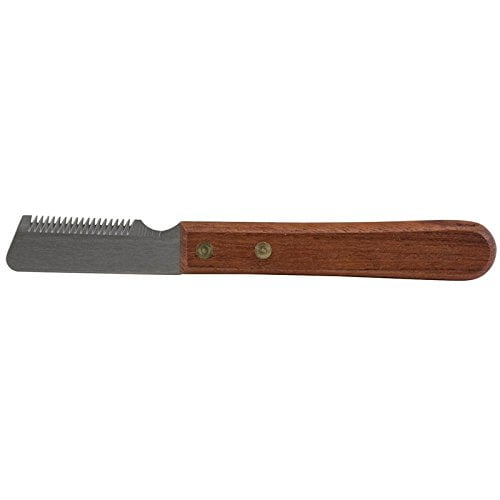 Left Hand Dog Grooming Coat Stripping Knife Stripper Trimmer Tool Wooded Handle (19 Short Tooth Coarse)