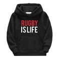 thumbnail image 2 of BXUIDJG Chandail en Molleton Hauts pour Filles Chandails à Capuchon Fans de Football Cadeau Sportif Joueur de Rugby Ado Rétro Chandail Imprimé Lettre Ample avec Poche Chandail à Capuchon Esthétique Chandails en Molleton pour Enfant Noir 11-12 T, 2 of 3