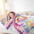 thumbnail image 4 of Homewish Cartoon Gradient Cat Bedding Comforter Set 2pcs for Teenagers Boys Girls,Dreamy Princess Twin Comforter Sets Microfiber,Flying Butterflies Kawaii Rainbow Breathable Bedding Set, 4 of 8