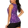 thumbnail image 3 of Balery Purple Snowflakes Camiseta sin mangas estampada ligera para mujer, tops de entrenamiento sin mangas, camisetas de yoga transpirables de secado rápido.-Large, 3 of 7