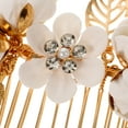 thumbnail image 4 of Miangastore Ensemble de 4 Peignes de Mariage Faits à la Main, Accessoires de Cheveux Floraux avec Strass (Blanc), 4 of 8