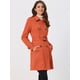 thumbnail image 2 of Chaqueta De Gabardina De Gamuza Sintética Con Muesca Allegra K Naranja XS, 2 of 6