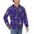 thumbnail image 4 of Zip Up Hoodies for Men - blue purple Snowflake Long Sleeve Comfrt Men'S Fashion Hoodies & Sweatshirts, Jackets for Men Hoodies Pullover Clothing Clothes with Pouch, 4 of 5