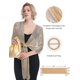 thumbnail image 3 of Chales y envolturas brillantes para mujer Miss Short Hair con hebilla para fiesta de bodas, 3 of 5