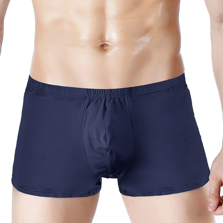 PMUYBHF Mens Boxer Shorts Underwear Large New Solid Color Men's Panties  Comfortable Milk Silk Boxer Pants Affordable Breathable Shorts Underwear  Man