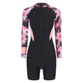 thumbnail image 4 of YONGHS Womens Long Sleeves Boyleg Swimsuit Bodysuit One Piece Beach Surfing Diving Bathing Suit Pink XL, 4 of 7