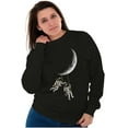 thumbnail image 4 of Funny Space Astronaut Moon Swing Sweatshirt for Men or Women Brisco Brands S, 4 of 6
