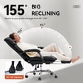 thumbnail image 5 of EMIAH Office Chair with Foot Rest, Ergonomic Executive Office Chair with Arms, Reclining High Back PU Leather Comfy Swivel Computer Desk Chairs with Wheels and Lumbar Support for Home Office, Black, 5 of 18