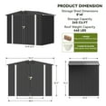 thumbnail image 3 of COMHOMA Outdoor Storage Shed 8 x 6 ft Shed with Lockable Door Steel Garden Shed with Air Vent,Gray, 3 of 9
