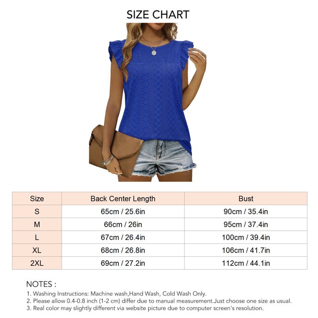 Top con mangas casquillo con volantes,Blusas informales con mangas casquillo y cuello redondo de verano Blusa con mangas casquillo fruncidas Aspecto llamativo