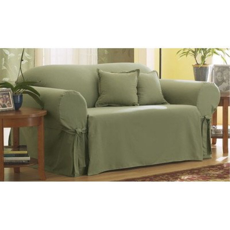 Sure Fit Cotton Duck Loveseat Slipcover Sage (SF33051) Walmart