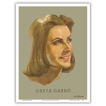 Greta Garbo - Portrait of Hollywood Film Actress - Vintage Personality Poster by Kurt Glombig c.1930s - Master Art Print (Unframed) 9in x 12in