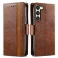 thumbnail image 2 of Feishell Business Wallet Case for Samsung Galaxy S23 Plus 6.6 inch,Premium PU Leather Full Protection Magnetic Buckle Flip Kickstand Shockproof Phone Case with ID Credit Card Slots,Darkbrown, 2 of 8