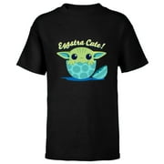 Star Wars The Mandalorian Grogu "Eggstra Cute!" Easter Egg - Short Sleeve T-Shirt for Kids - Customized-Black