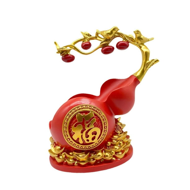 Estante para botellas de vino con forma de calabaza, de resina decorativa, para encimera. Rojo