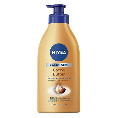 Nivea Lotion Cocoa Butter 33.8oz Pump Nourishes Dry Skin (Pack of 2)
