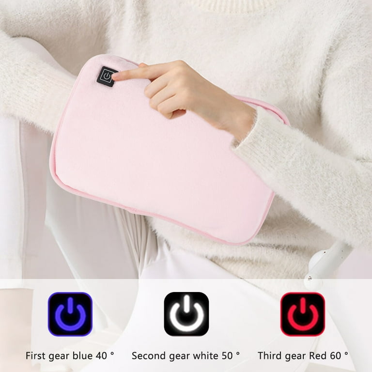 SESAVER Rechargeable Hot Water Bottle Electric USB Hot Water Bag with Plush  Cover Portable Hot Water Pouch Hand Feet Warmer for Menstrual Cramps Pain  Relief Cozy Nights Muscle Aches Back Pains 