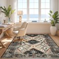 thumbnail image 3 of Design&I 6'x9' Washable Area Rug Long Boho Hallway Distressed Geometric Border Entryway Hallways for Living Room, Family Indoor, Oversized Skid-Resistant, 3 of 7