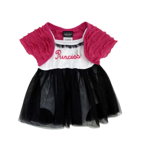 Baby Glam Infant Girl Princess Creeper Tulle Skirt Dress Caplet 2 Piece Set 6-9m