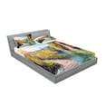 thumbnail image 2 of Ambesonne Nature Fitted Sheet & Pillow Sham Set, Idyllic Lake Waterfall, Full, Multicolor, 2 of 2
