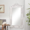 thumbnail image 2 of DecMode 36" x 69" White Intricately Carved Acanthus Floral Wall Mirror, 2 of 9