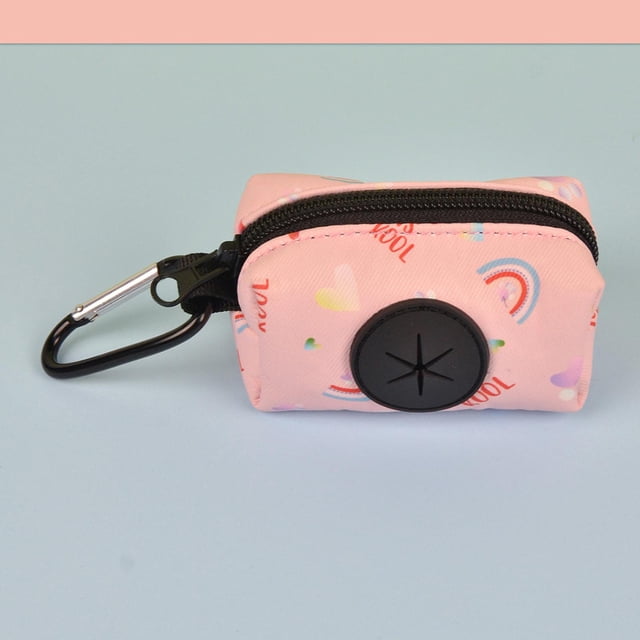 Soporte de bolsas de bolsas de caca para perros Parajero de desecho portador de bolsas de desechos de perros ligeros para correa dispensador de bolsas Rosa