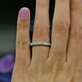 thumbnail image 4 of 14k White Gold Plated Full Eternity Round Cut White Diamond Anniversary Band Ring, 4 of 4