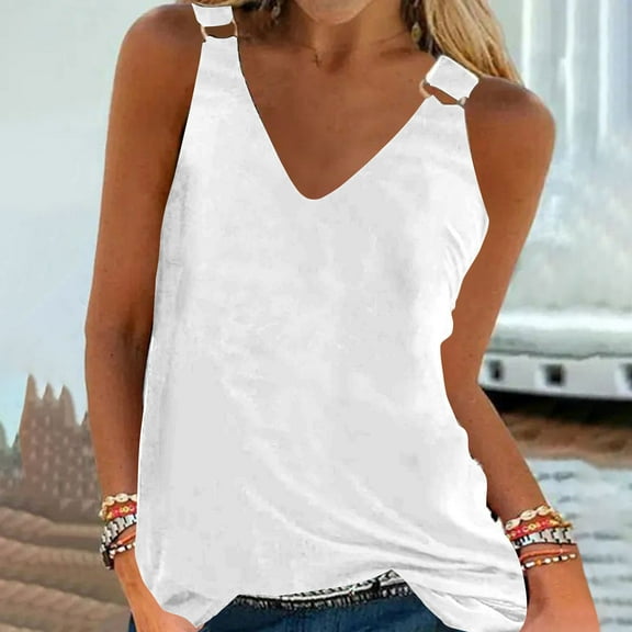 Aloohaidyvio Tops Clearance,Women Summer Vest Pullover Blouse Short Sleeveless Solid and Printed Tops Tank