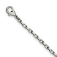 thumbnail image 2 of Stainless Steel Brushed and Polished Black IP-plated Cross Necklace Chain 24" - with Secure Lobster Lock Clasp (3.35mm), 2 of 4