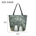 thumbnail image 5 of FORMRS Womens Canvas Tote Bag with Zipper Inner Pocket Shoulder Handbag, Cute Ghosts Playing, 5 of 7