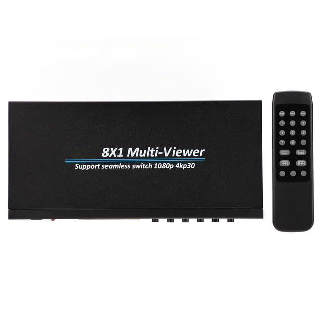 Divisor de pantalla de múltiples visores, interfaz multimedia HD de 8 x 1, divisor de pantalla para monitoreo de seguridad de juegos, enchufe estadounidense de 110 a 240 V