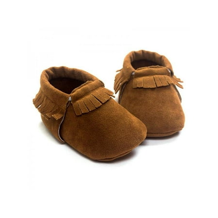 Baby Girl Shoes Toddler Size 5 Ropalia New Cute Baby Kids Boys Girls Shoes Tassel Suede Leather Shoes Toddler Moccasin Soft Crib Shoes 0-18M ()