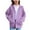 Purple1, variant on Cethrio Girls Zip up Hoodies, Casual Solid Color Long Sleeve Hooded Sweatshirts with Pockets Purple Size 14-16