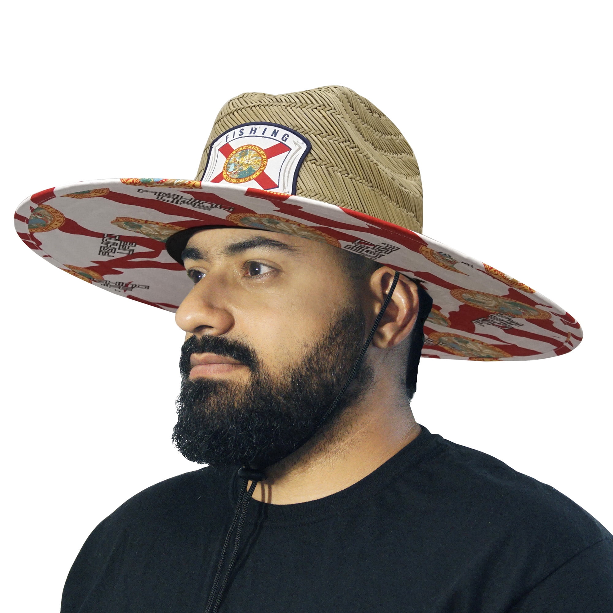 Fishing Life Florida Straw Lifeguard Hat - Adult Unisex