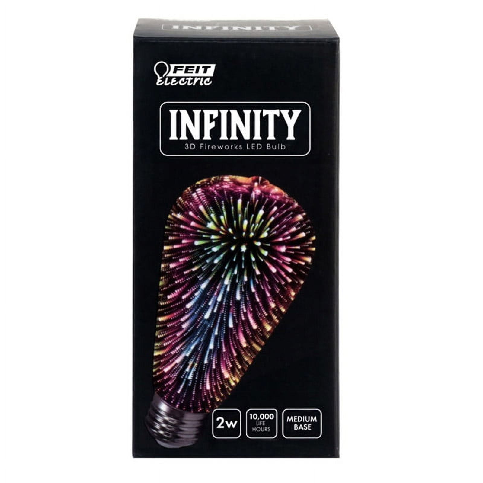 Feit Electric LED 2W Decorative 3D Fireworks Effect, ST19, Medium E26 Base, Non-Dimmable Light Bulb 1Pk
