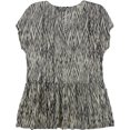 thumbnail image 2 of Lucky Brand Blusa estampada con peplum para mujer, marrón, XS, 2 of 2