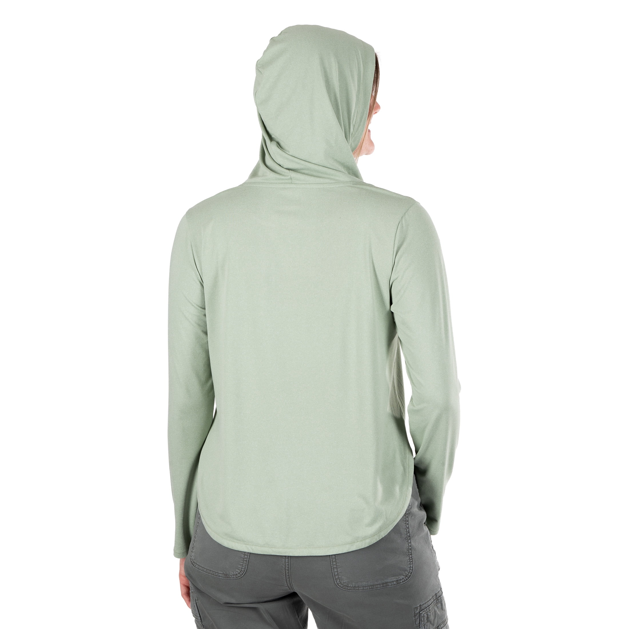 Realtree Women's Long Sleeve Performance Fishing Hoodie, Heathered Mint, S