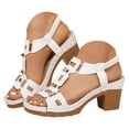 thumbnail image 3 of DAFEI Sandales pour Femmes à Talons Hauts Épais, à Bout Ouvert, à Talon Bloc, Robe, Fête Nuptiale, Chaussures de Mariage, 3 of 8