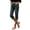 Blue, variant on Denim Capri Pants for Women Mid Rise Flat Front Side Slit Cropped Straight Leg Jeans Water Washed Print Streetwear Y2K Trousers with Pockets Blue M