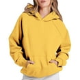 thumbnail image 2 of BODOAO Women's Hoodies Sweatshirts Cute Long Sleeve Tops Loose Pullover Shirts with Pocket Womens Oversized Fleece Sweatshirts Sweaters Spring Outfits 2025 Pullover Fall Winter Clothes Yellow Xl, 2 of 4
